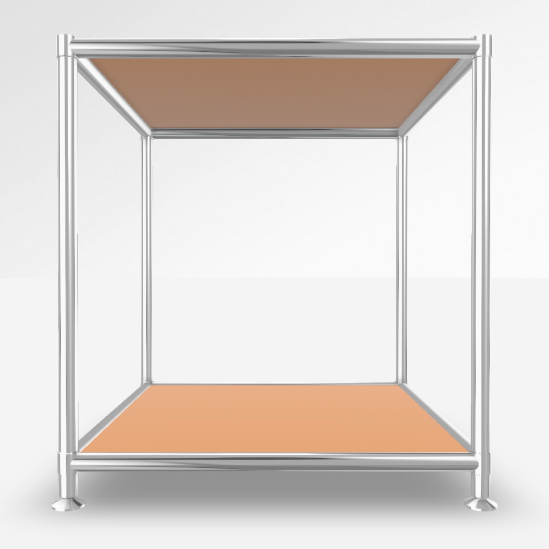 Image of Couchtisch System4 Cubey 40.4x40.4 cm, Pastellgelb/Verchromt, Quadratisch, Neu - Perfekt für Sofa und Lounge