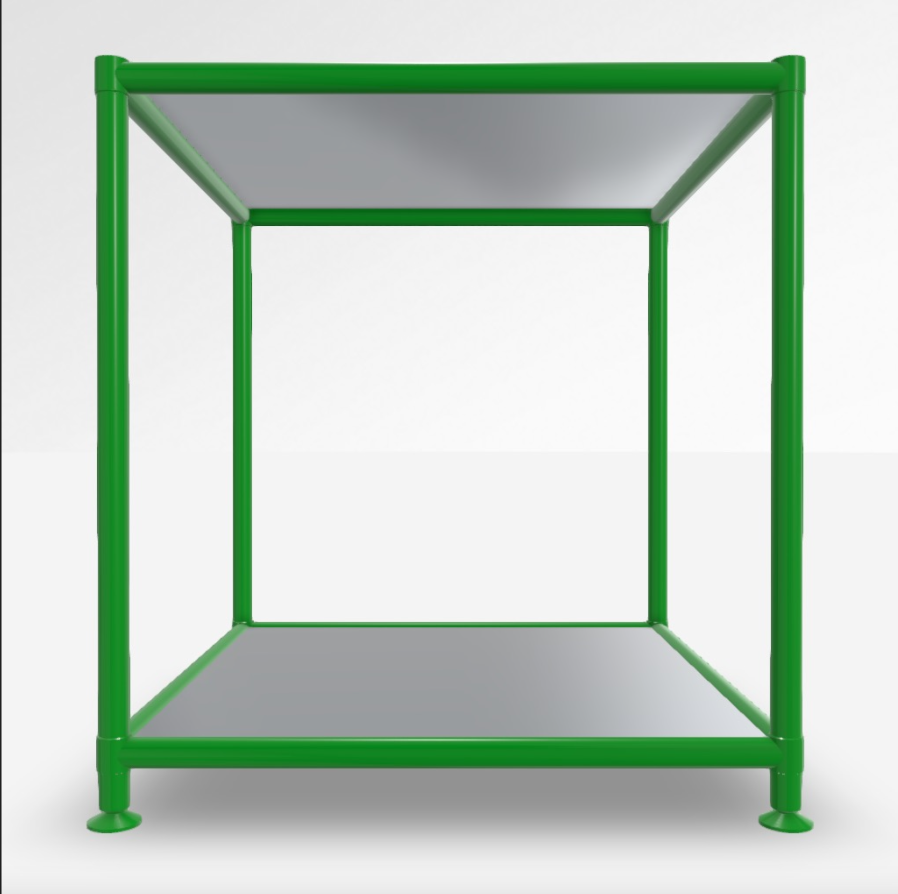Image of Couchtisch System4 Cubey 40.4x40.4 cm, Verchromt/Grün, Quadratisch, Neu - Perfekt für Sofa und Lounge