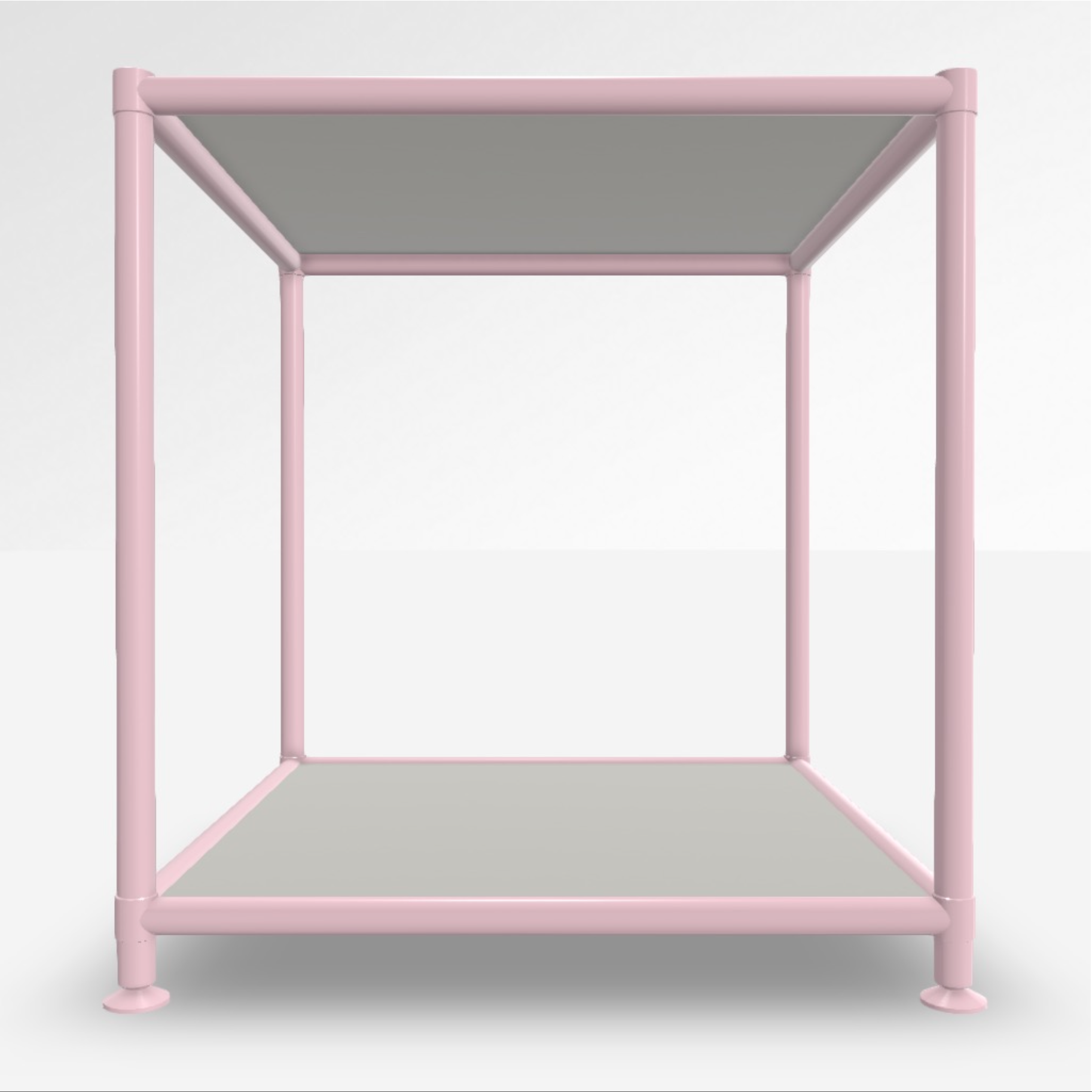 Image of Couchtisch System4 Cubey 40.4x40.4 cm, Seidengrau/Pink, Quadratisch, Neu - Perfekt für Sofa und Lounge