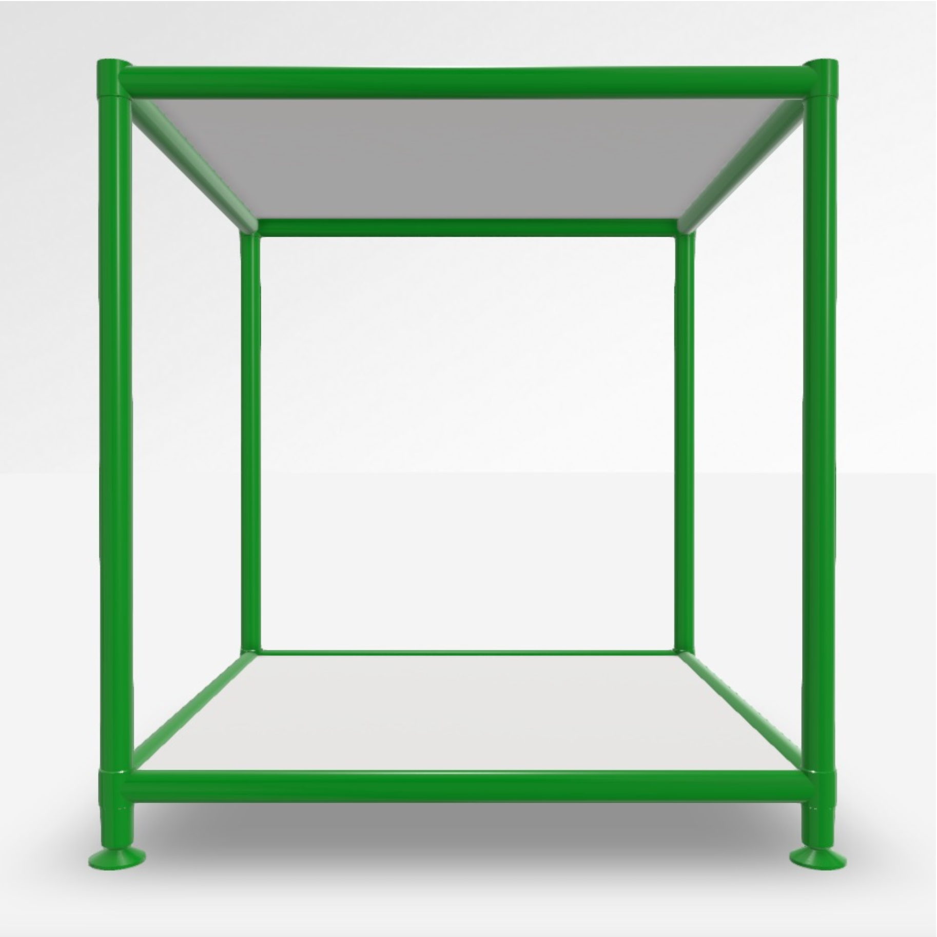 Image of Couchtisch System4 Cubey 40.4x40.4 cm, Weiss/Grün, Quadratisch, Neu - Perfekt für Sofa und Lounge