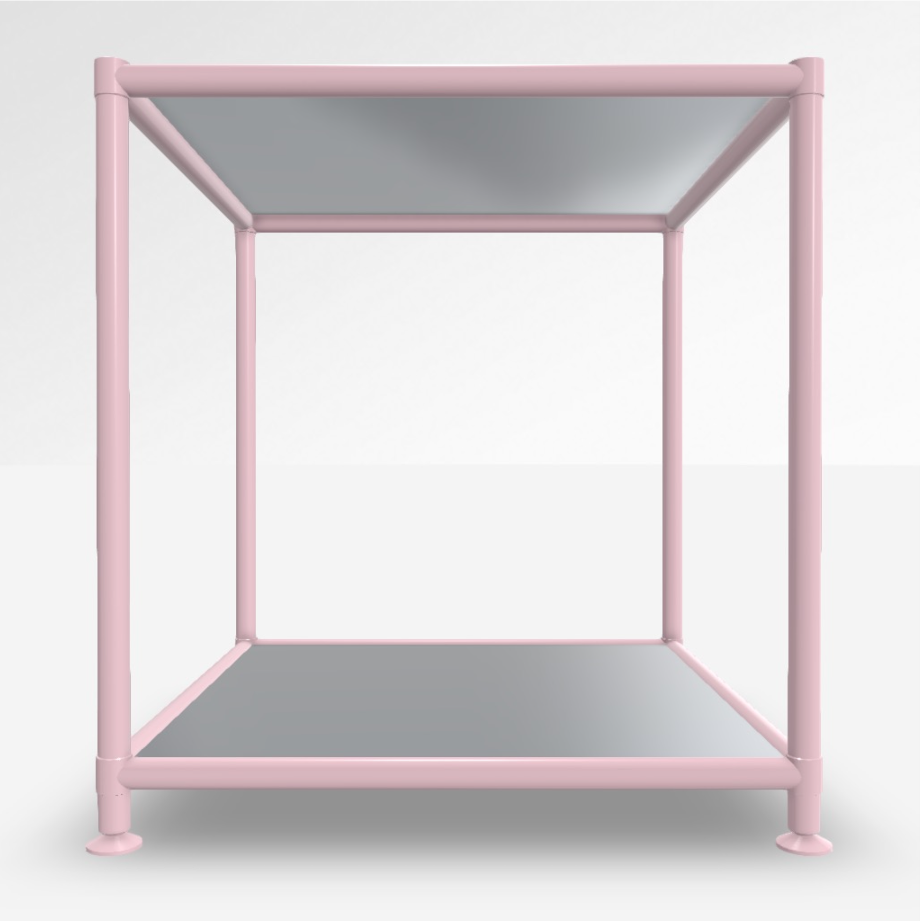 Image of Couchtisch System4 Cubey 40.4x40.4 cm, Verchromt/Pink, Quadratisch, Neu - Perfekt für Sofa und Lounge