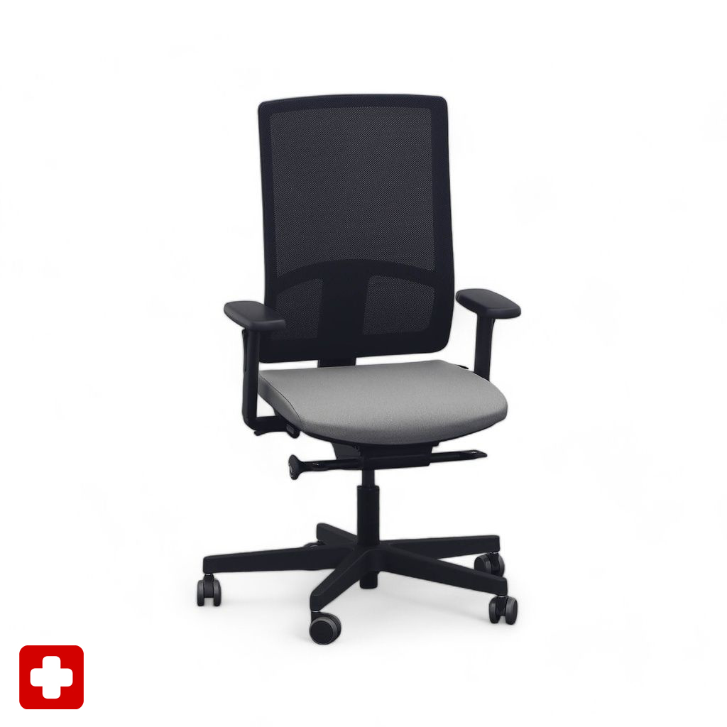 Bürostuhl SitagPoint Tec 2 Mesh swissmade mit 2D Armlehnen, Grau, Neu, Ergonomischer Stuhl - ideal für flexibles Arbeiten
