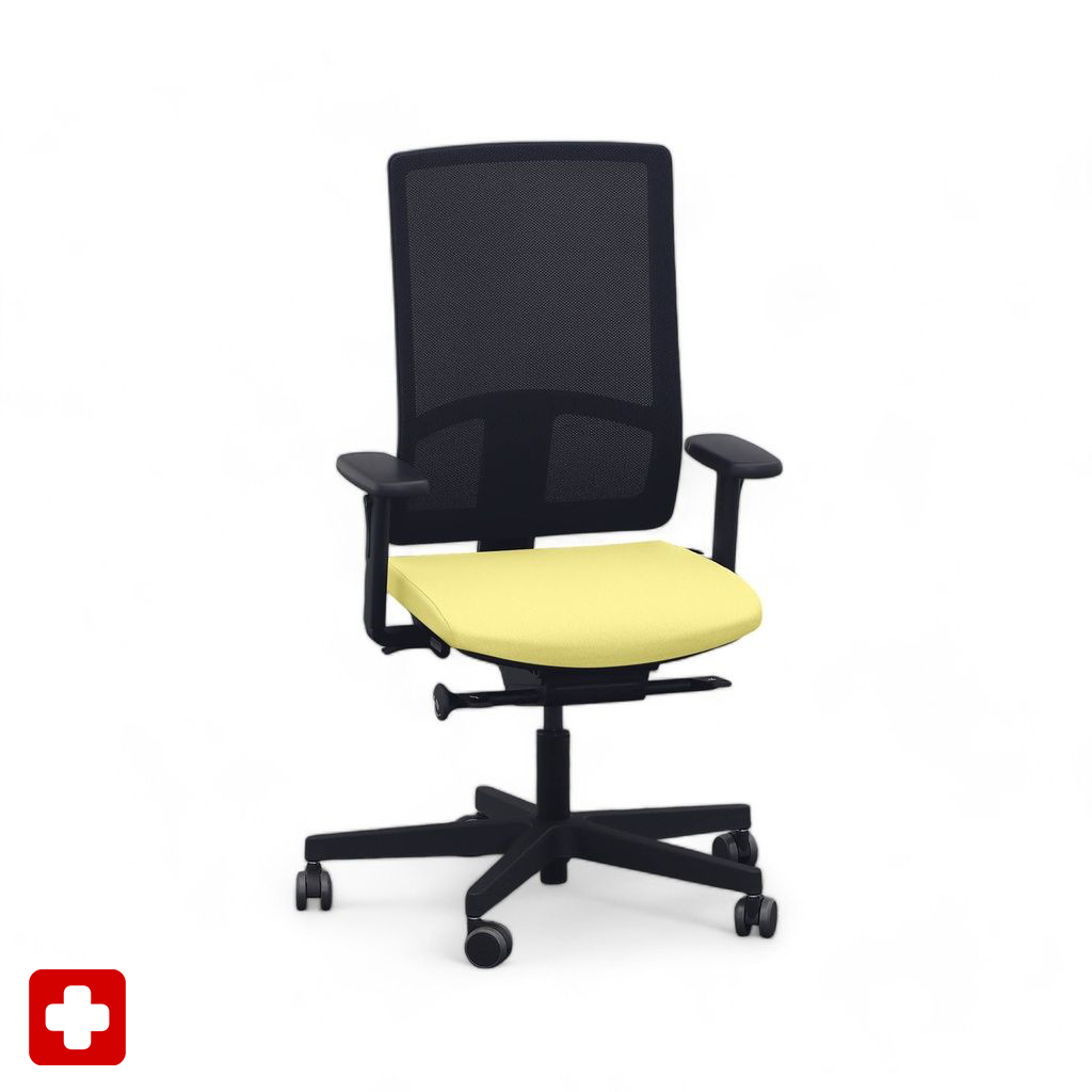 Image of Bürostuhl SitagPoint Tec 2 Mesh swissmade mit 2D Armlehnen, Gelb, Neu, Ergonomischer Stuhl - ideal für flexibles Arbeiten