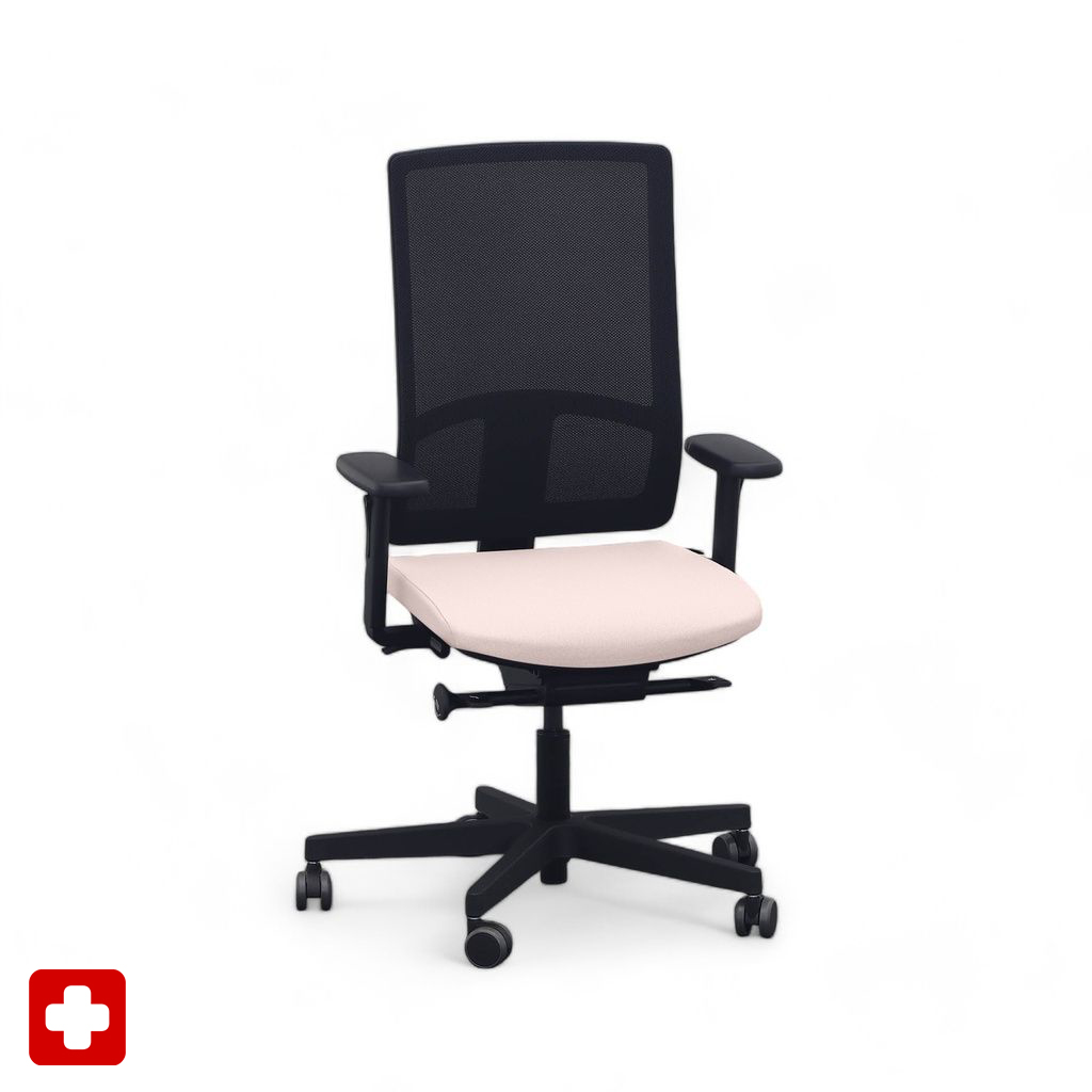 Chaise de bureau SitagPoint Tec 2 Mesh avec accoudoirs 2D, Rose, Nouveau, Chaise ergonomique - idéale pour un travail flexible