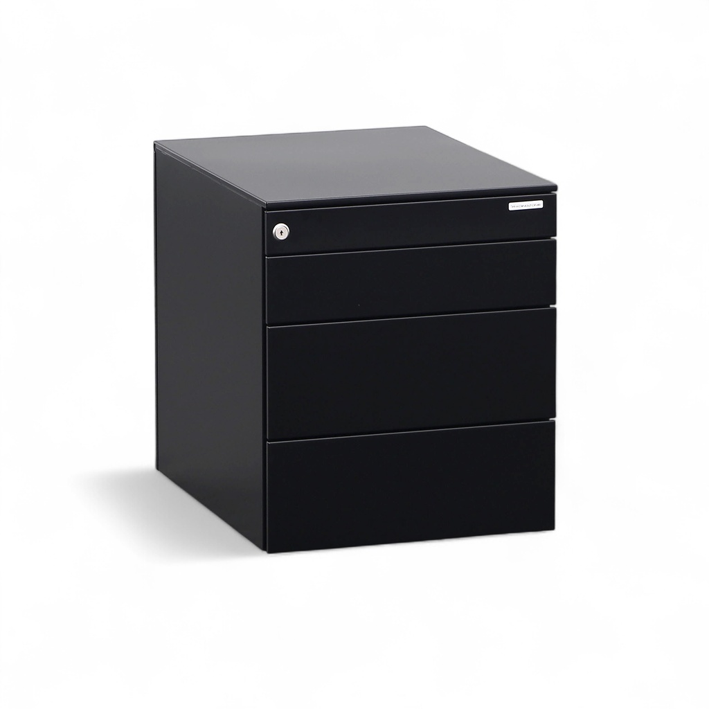 Rollcontainer Dieffebi (Schwarz, Neu, mit Schlüssel, mit Schubladen)