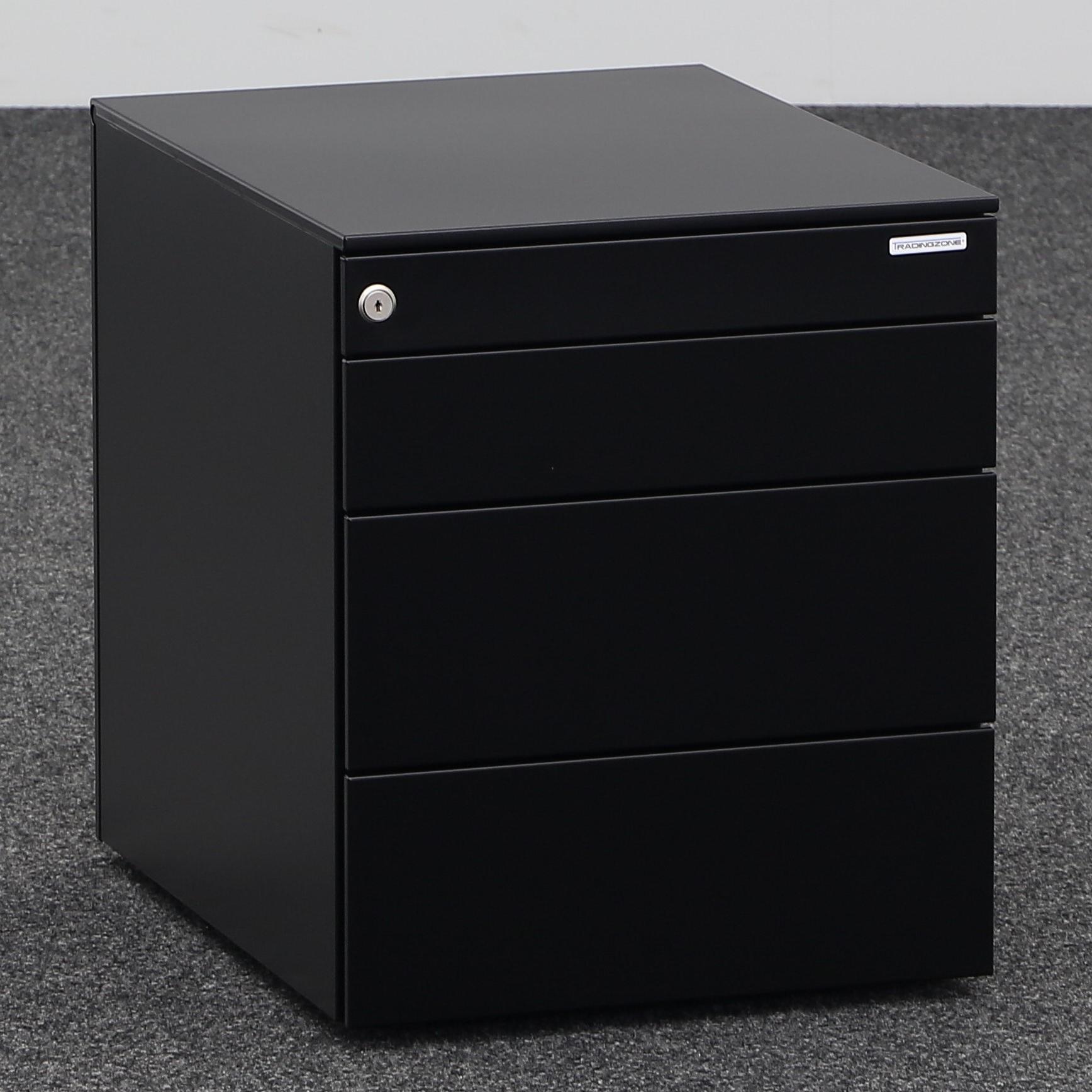 Rollcontainer Dieffebi (Schwarz, Neu, Mit Schlüssel, Schublade)