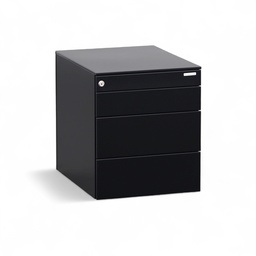 Rollcontainer Dieffebi (Schwarz, Neu, mit Schlüssel, mit Schubladen)