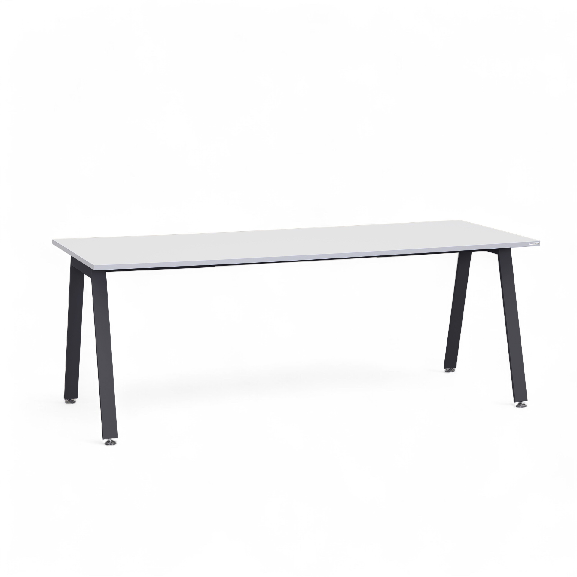 Bürotisch Tradingzone Sem 200x90 cm, Weissgrau/Schwarz, Rechteckig, Neu, Tisch - Hochwertig & langlebig