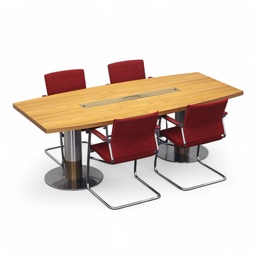 Konferenztisch mit Wilkhahn Stühlen (Normal gebraucht, 220x100)