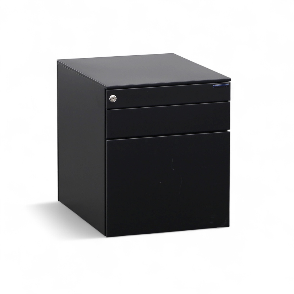 Rollcontainer Dieffebi (Neu, Schwarz, mit Schlüssel, mit Hängeregister & Stauraum)