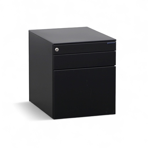 Rollcontainer Dieffebi (Normal gebraucht, Schwarz, mit Schlüssel, mit Hängeregister & Stauraum)