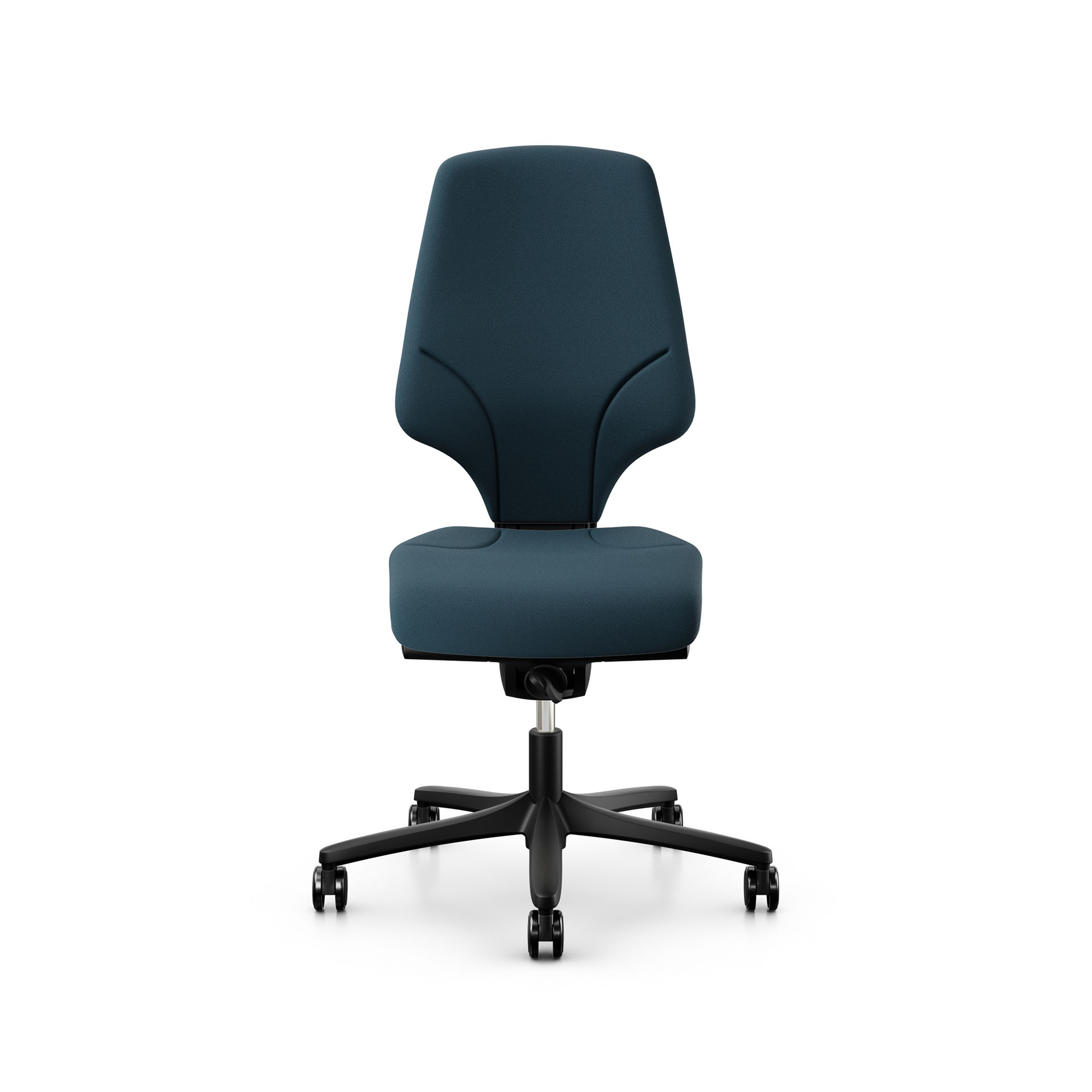 Fauteuil pivotant Giroflex 64-3578 sans accoudoirs, Bleu/Noir, Nouveau, Chaise ergonomique - idéale pour un travail flexible