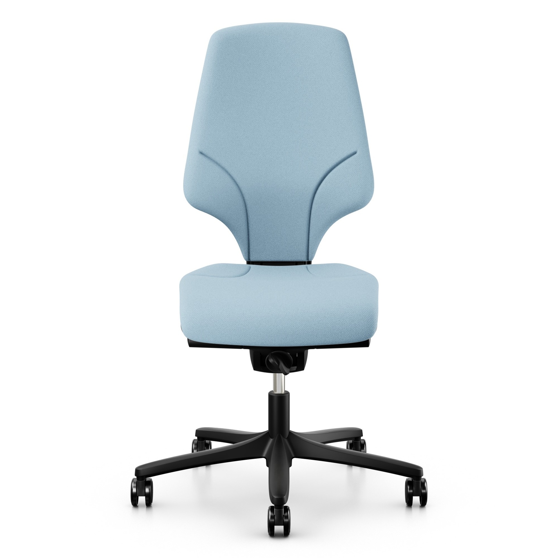 Bürostuhl Giroflex 64 Stoff Gepolstert Koralle ergonomisch mit Armlehnen (Hellblau, Neu, ohne Armlehnen)