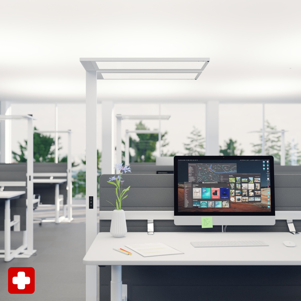 LED Stehleuchte Regent Lightpad Doppelkopf Tunable Office mit U-Form Fuss (Neu)