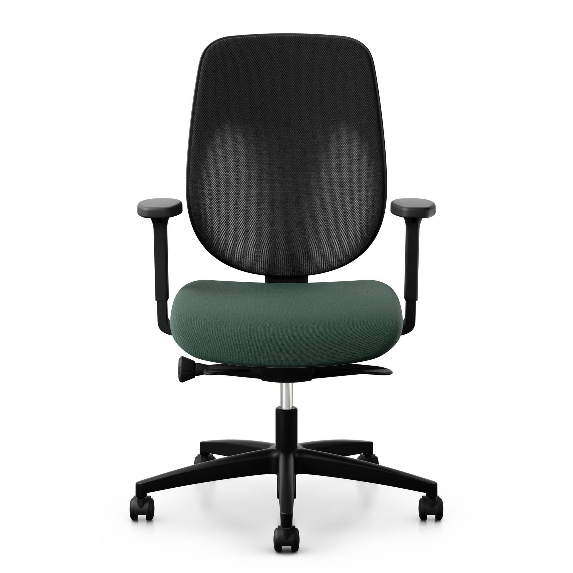 Drehstuhl Giroflex 353-4029 mit 2D Armlehnen, Dunkelgrün/Schwarz, Neu, Ergonomischer Stuhl - ideal für flexibles Arbeiten