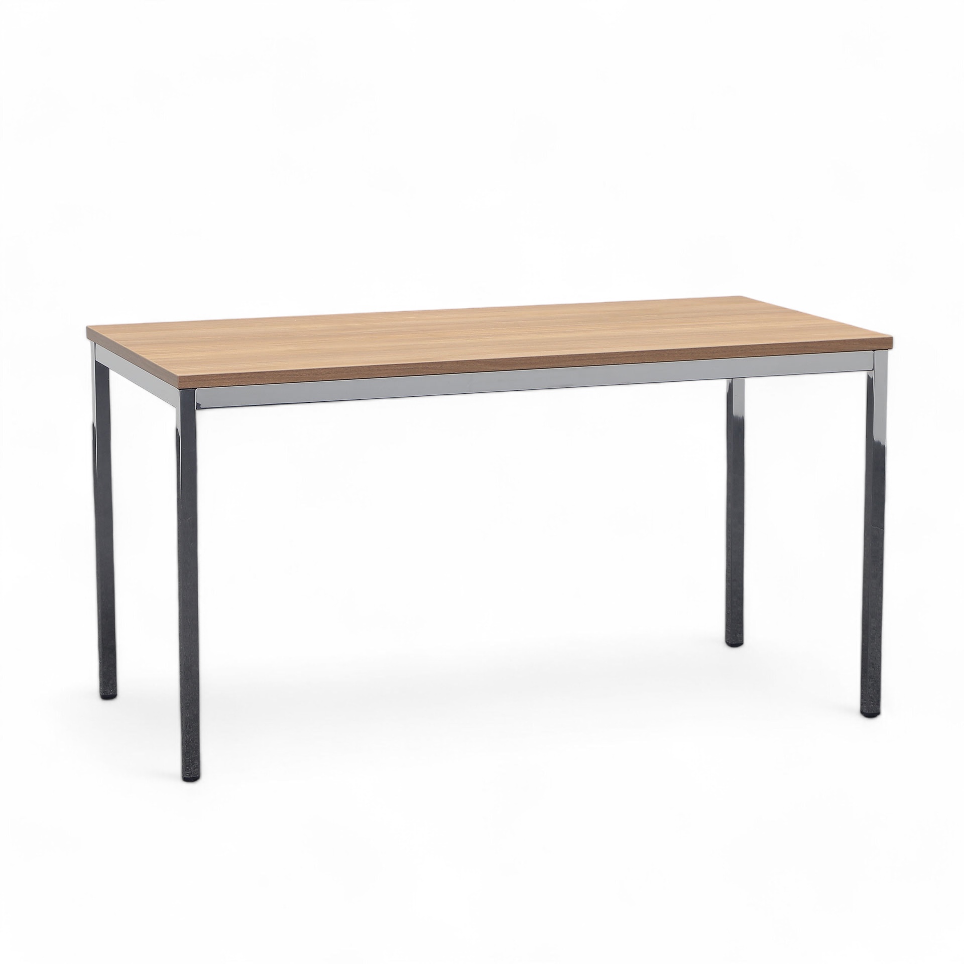 Schreibtisch mit Chromgestell (Nussbaum, Gut)