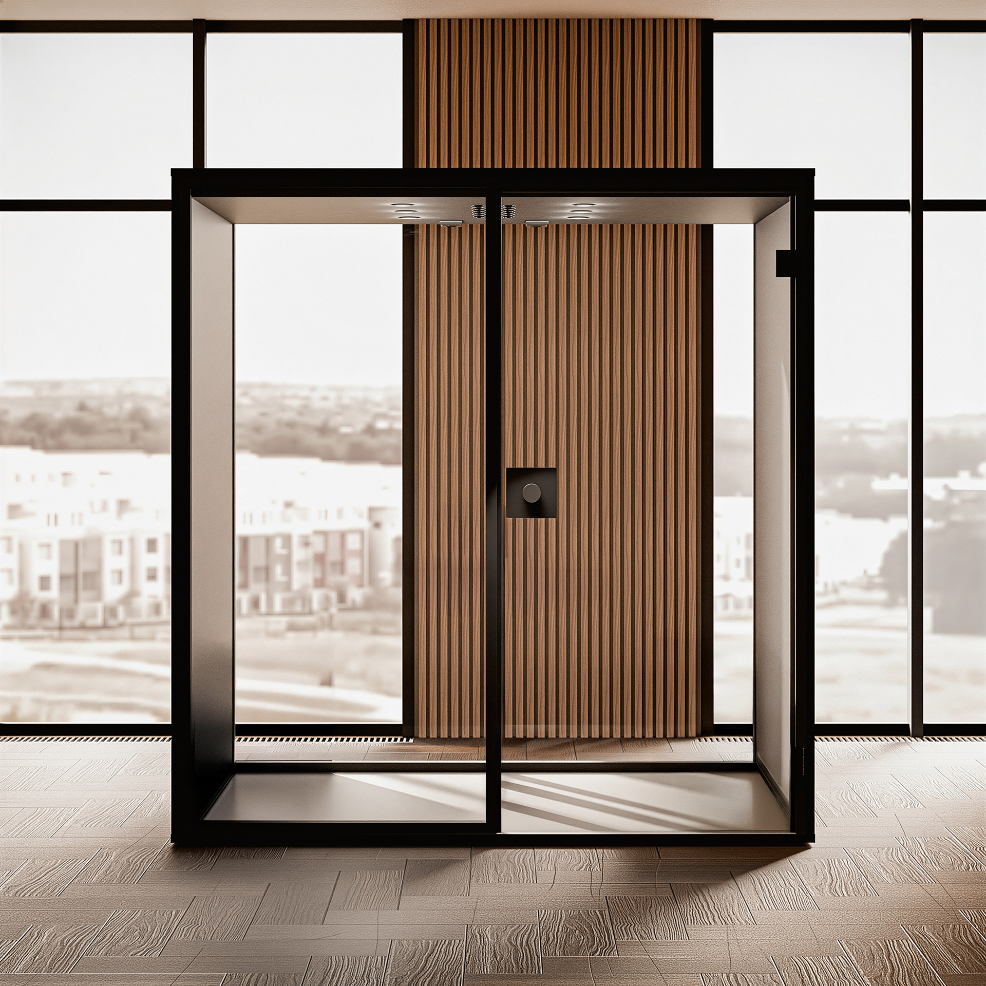 Berlin Acoustics Work Akustikbox (Schwarz, Glas Rückwand, Neu)