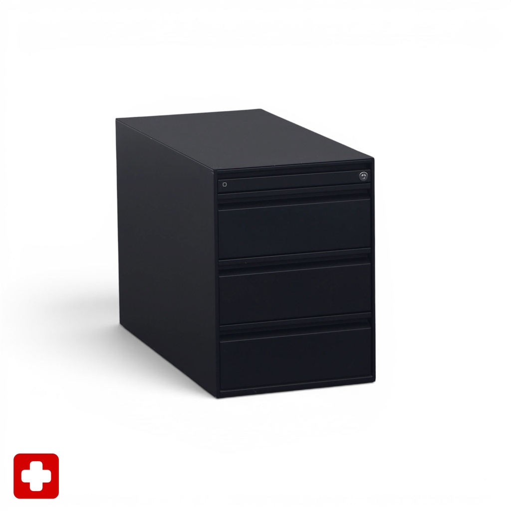 Korpus Lista LO Serie L (Schwarz, mit Schlüssel, mit Schublade)