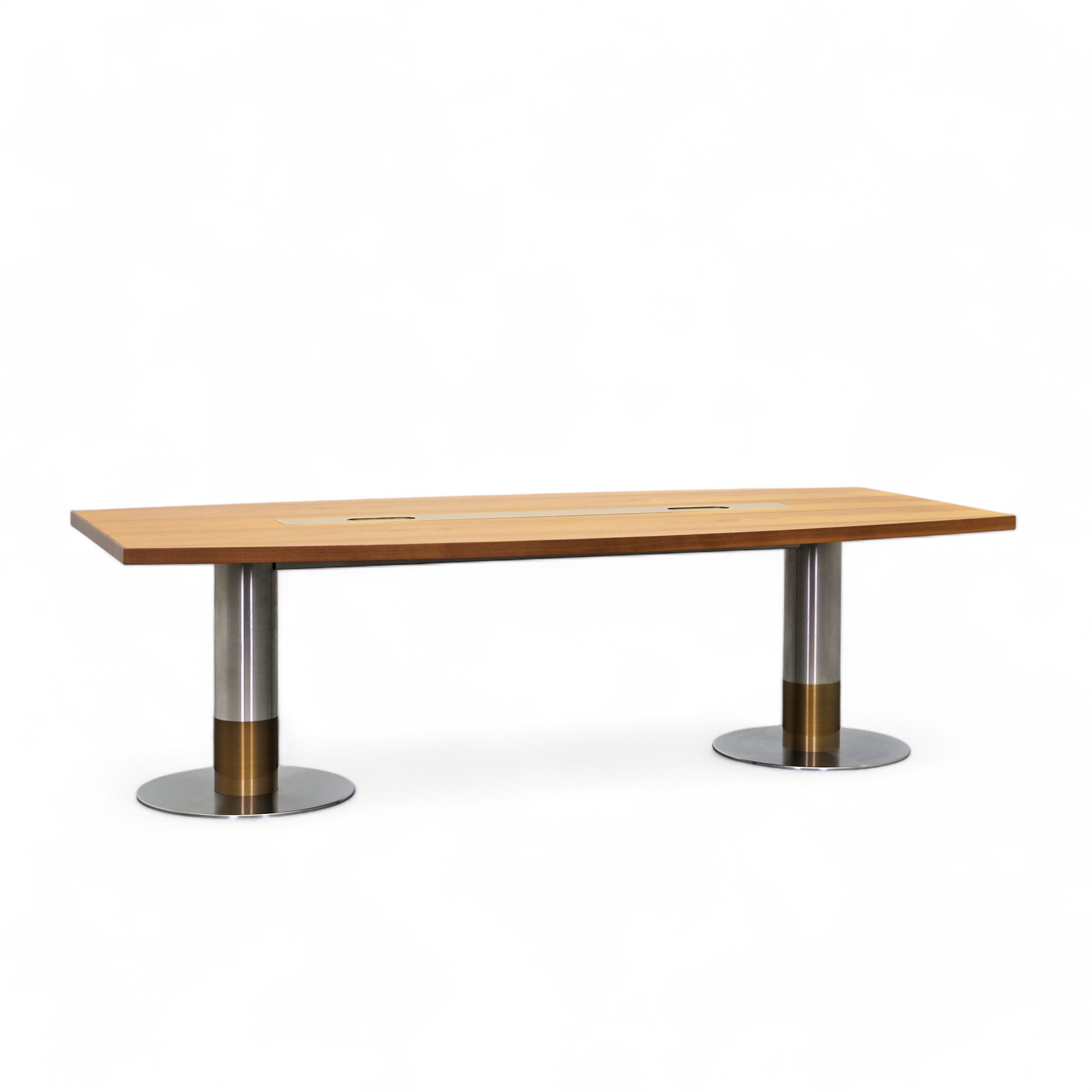 Konferenztisch Bootsförmig Nussbaum (Normal Gebraucht, 250x115)