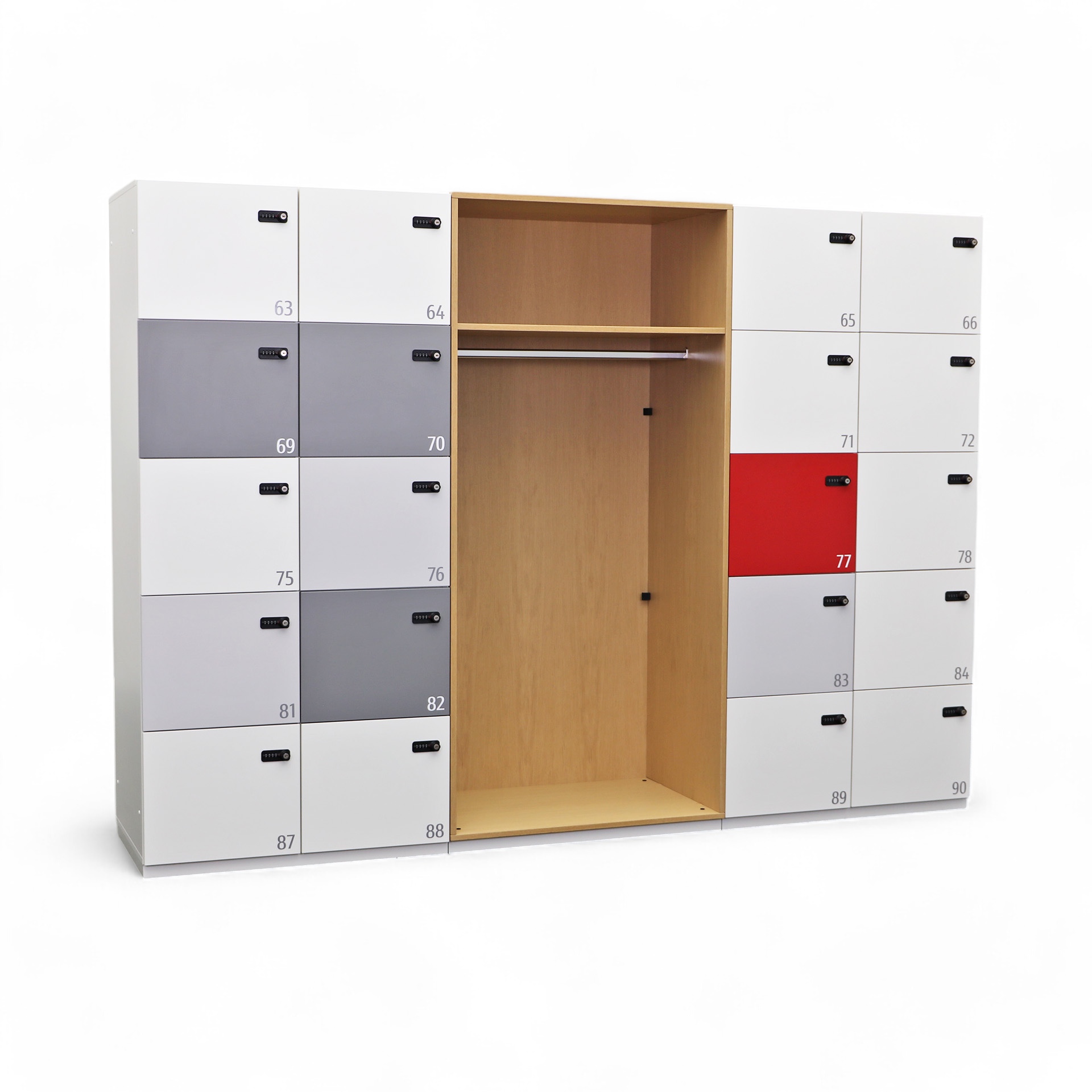 Garderobenschrank Locker S Bene (Weiss, Normal Gebraucht, Weiss, Weiss, Mit Zahlenschloss)