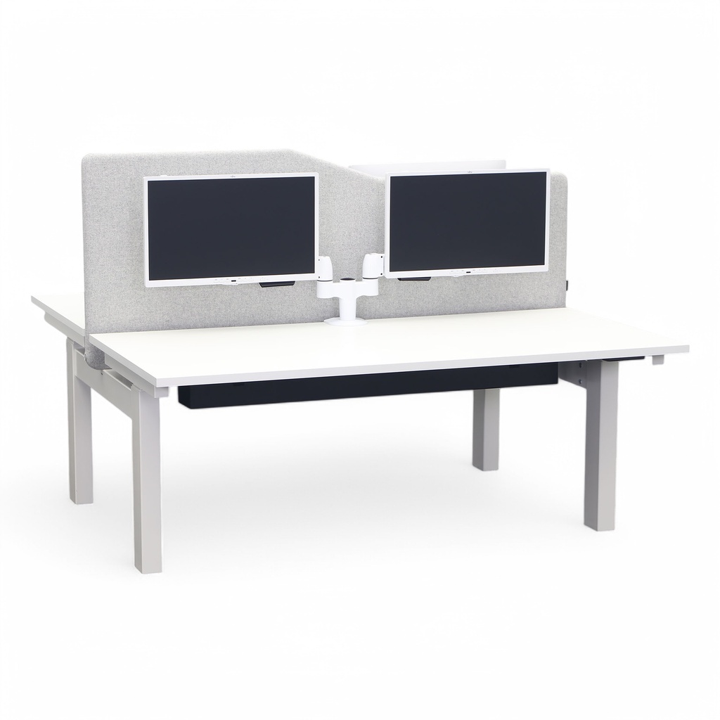 Doppelarbeitsplatz mit Bildschirmen Bene Level Pure Twin (Gut, Weiss)