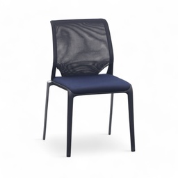 Konferenzstuhl Stuhl Vitra Meda Slim (Normal gebraucht, Dunkelblau)