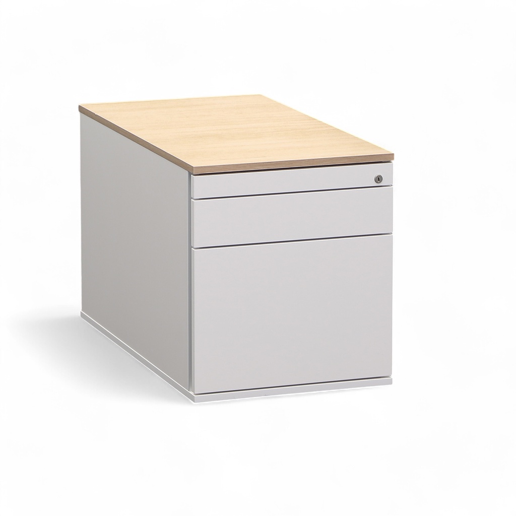 Standcontainer Haworth HC1 (Höhe 50cm) (Eiche, Normal gebraucht, mit Schlüssel, mit Hängeregister & Stauraum)
