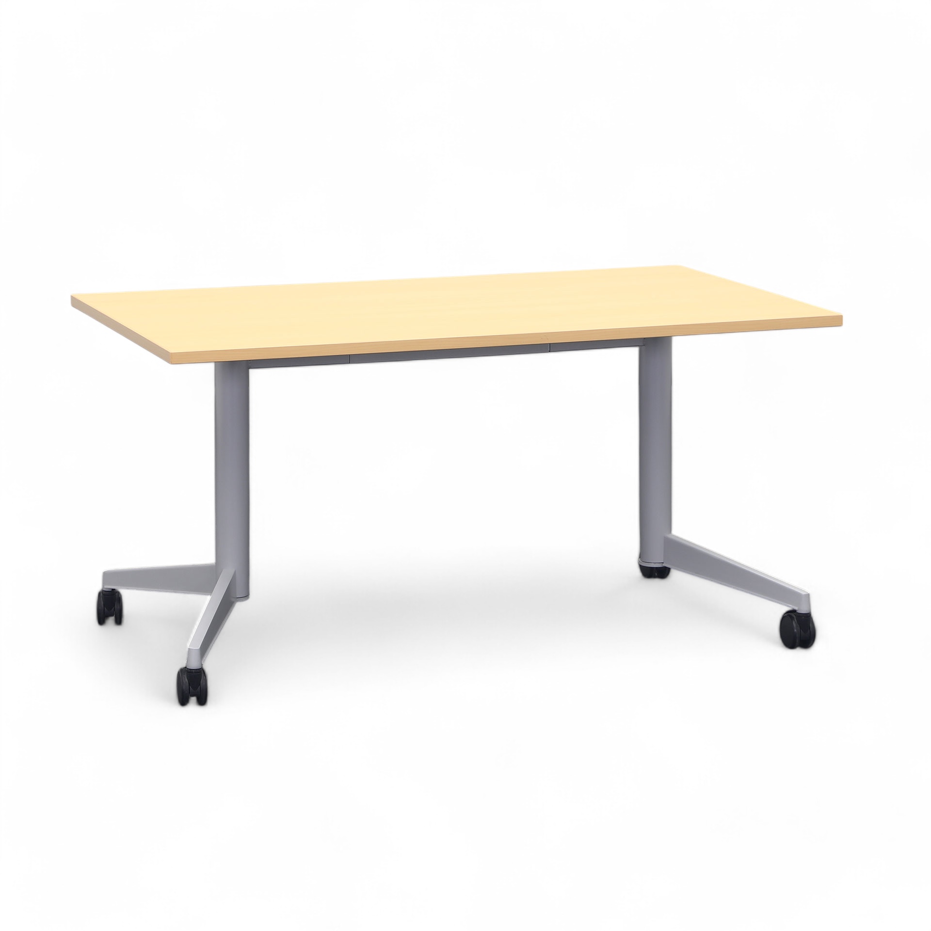 Klapptisch Steelcase (Buche, Normal Gebraucht, 140x80, Silbergrau)