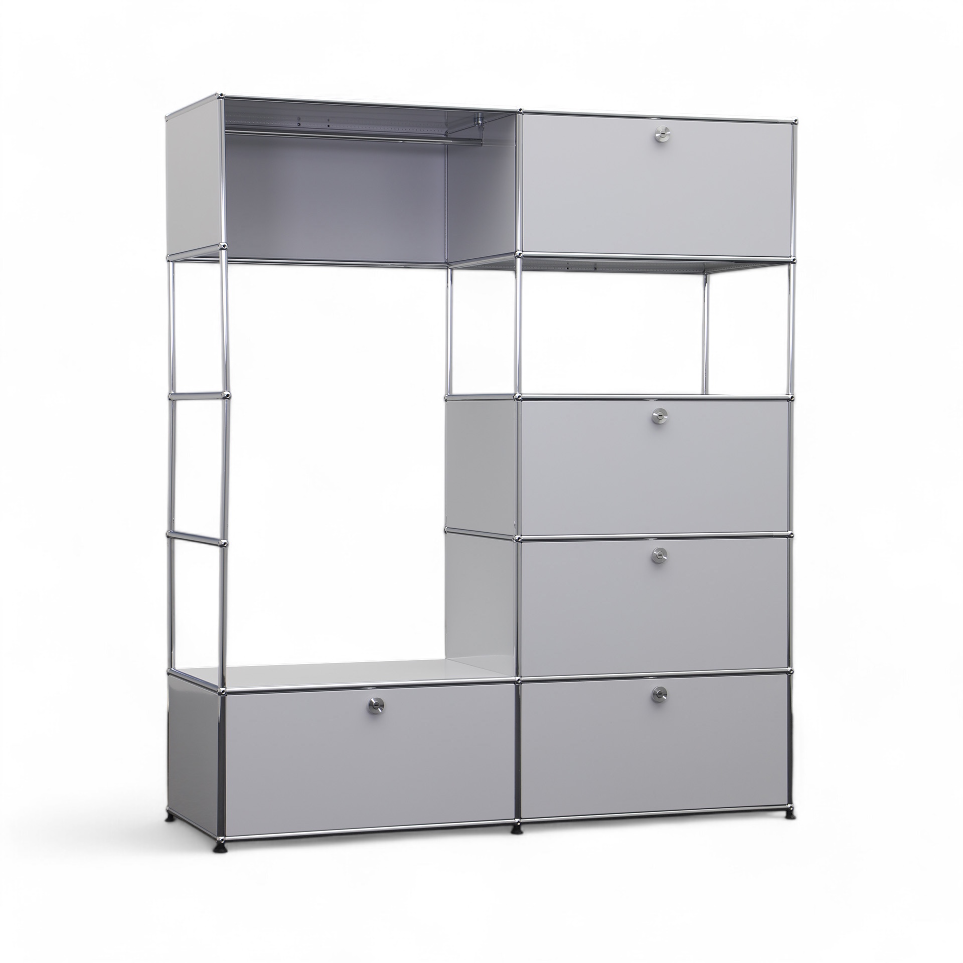 Garderobenschrank USM Haller (Lichtgrau, Normal Gebraucht, Lichtgrau, Lichtgrau, Ohne Schliesszylinder)