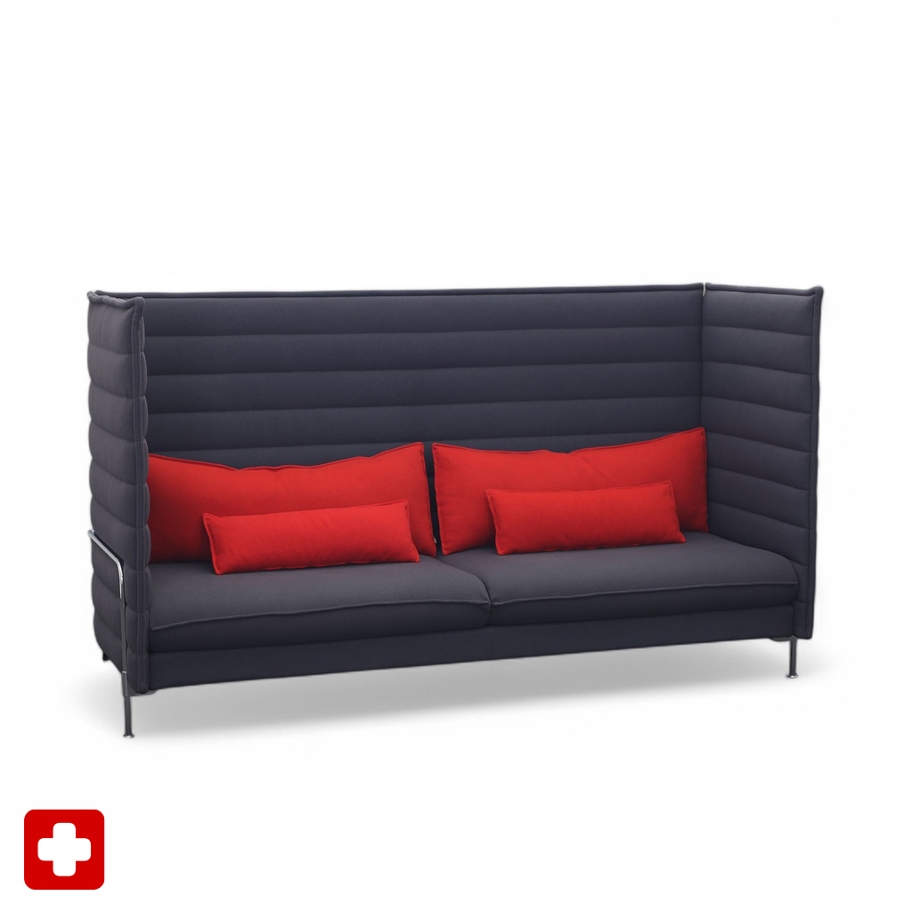 Image of 4-Sitzer Lounge Sofa Vitra Alcove Highback, 235.0 x 85.0 cm, Anthrazit, Gut, Eleganz & Komfort - Ideal für entspannte Stunden