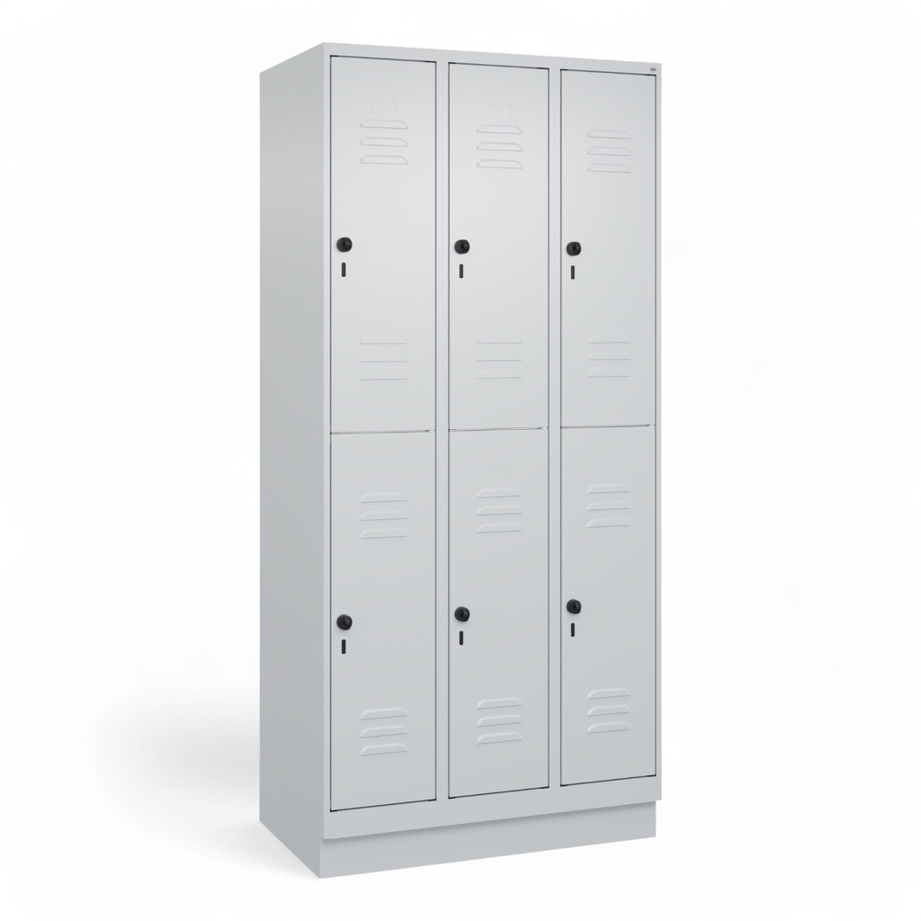 Garderobenspind C+P Classic PLUS (Lichtgrau, mit 6 Türen)