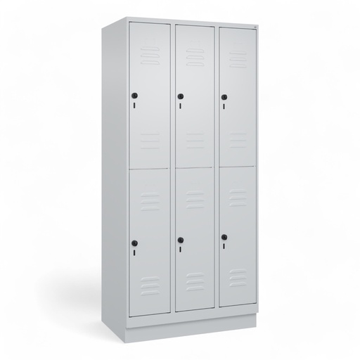 Garderobenspind C+P Classic PLUS (Lichtgrau, mit 6 Türen)