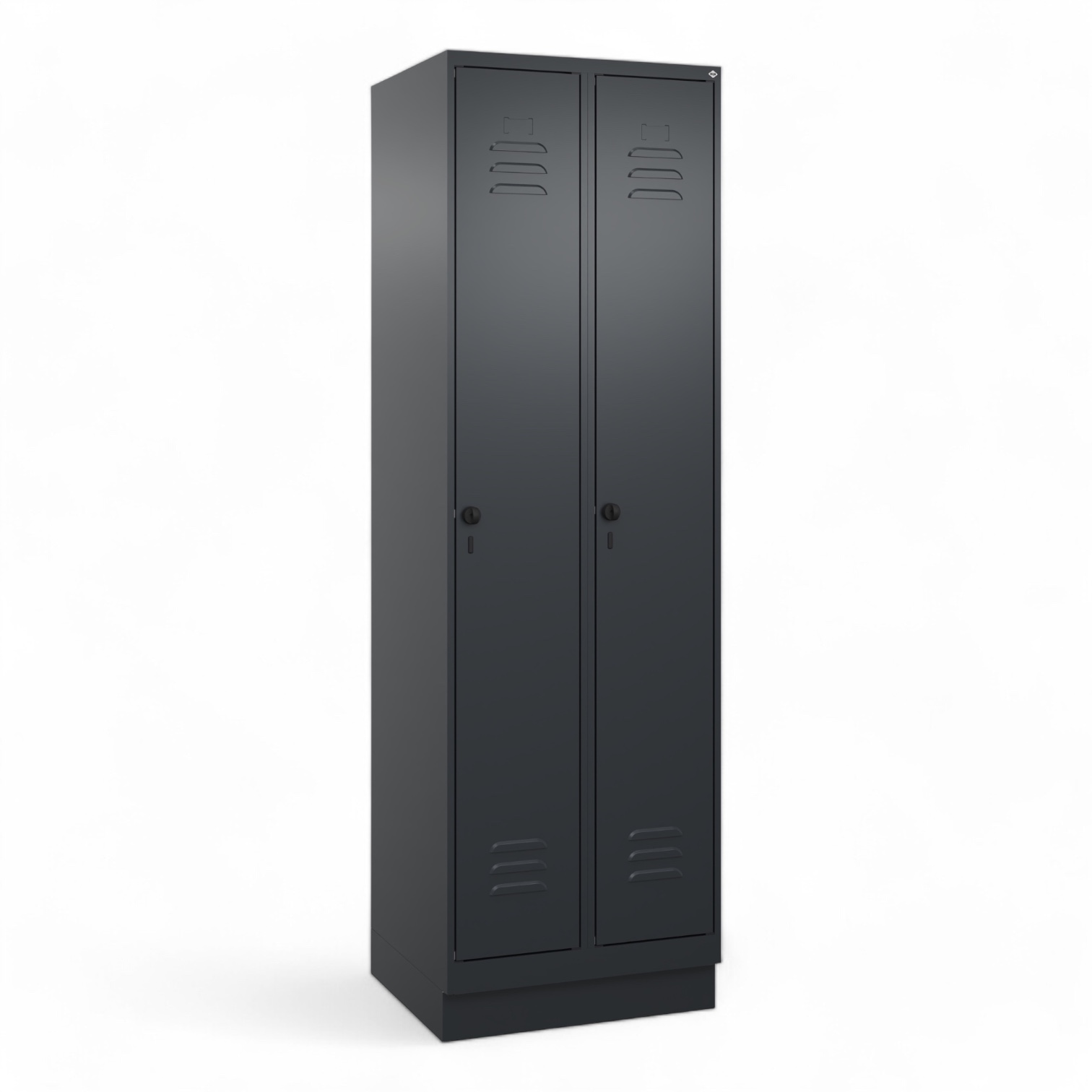 Image of Garderobenspind C+P Classic PLUS, Schwarz, mit 2 Türen, mit Schlüssel, Neu Robust - ideal für Büro und Empfangsbereich