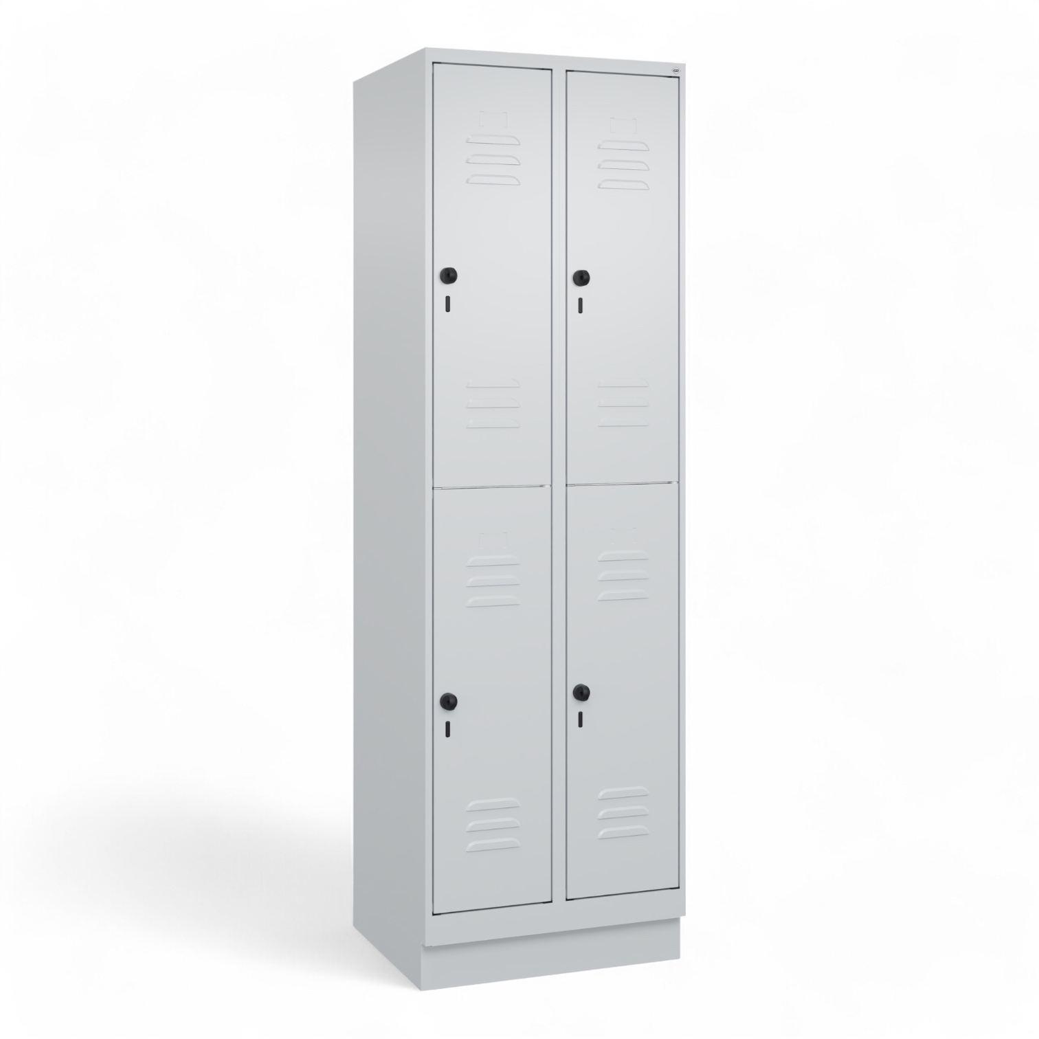 Vestiaire C+P Classic PLUS, Gris clair, avec 4 portes, avec clé, Nouveau Robuste - idéal pour le bureau et la réception