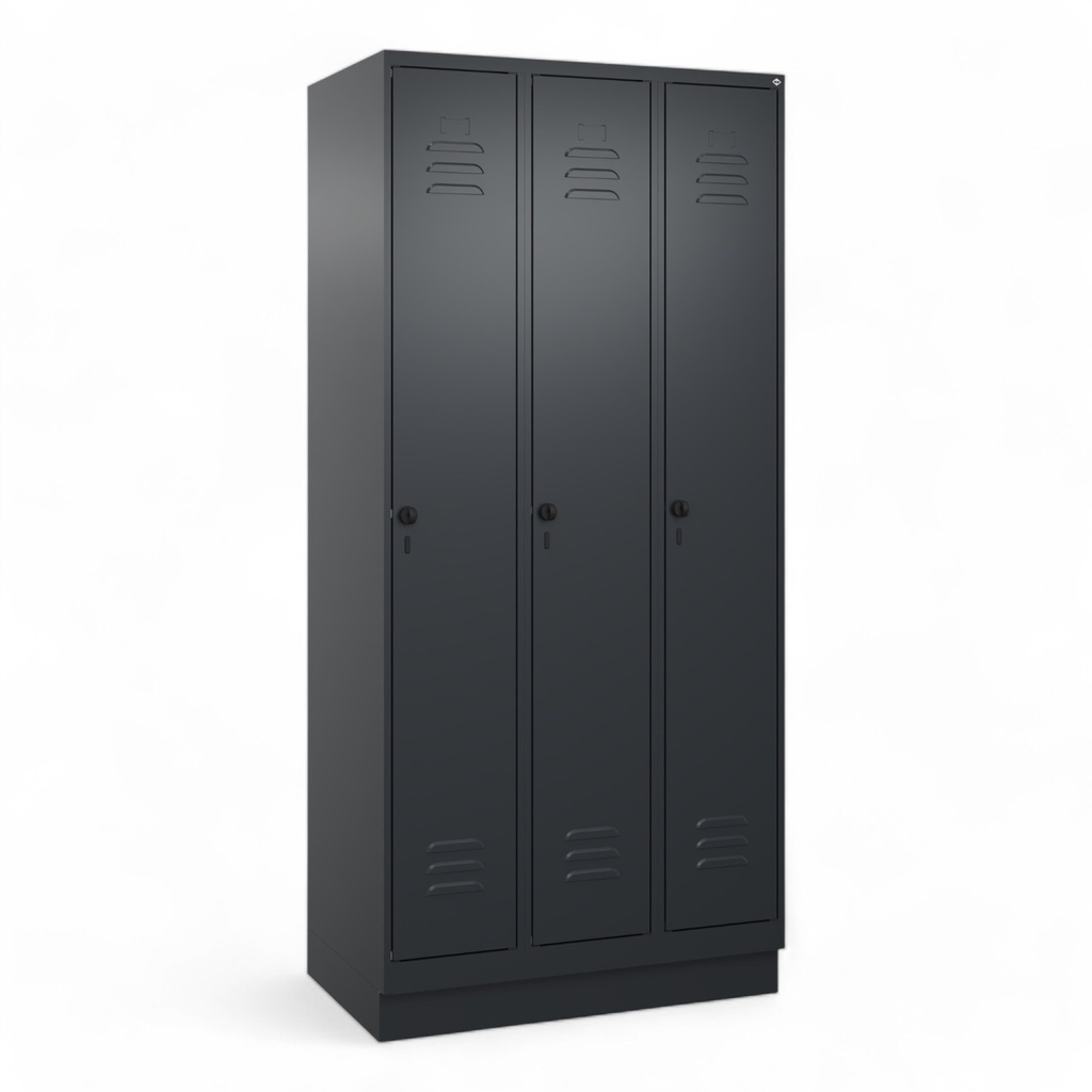 Garderobenspind C+P Classic PLUS (Neu, Schwarz, mit 3 Türen)