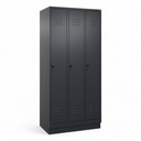 Garderobenspind C+P Classic PLUS (Neu, Schwarz, mit 3 Türen)