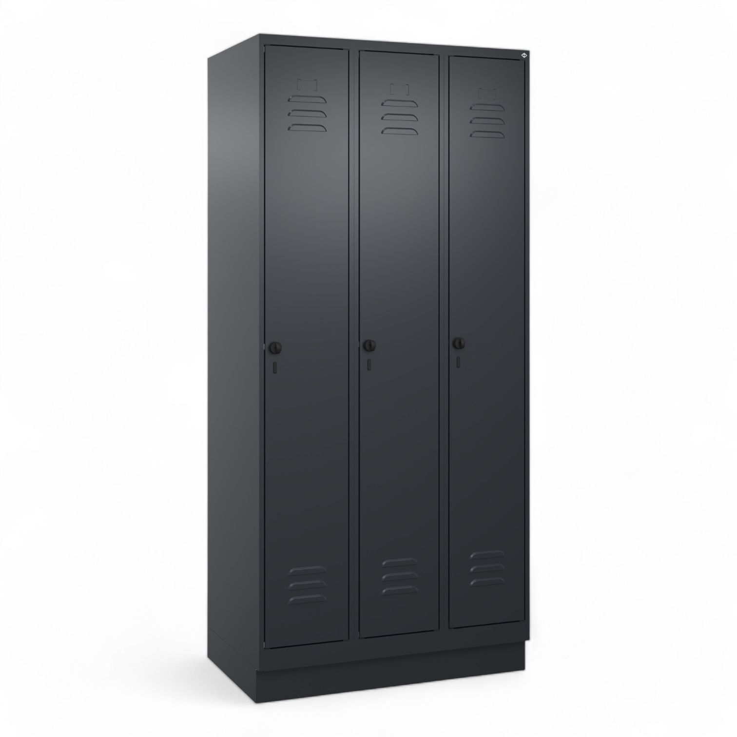 Garderobenschrank C+P Classic PLUS (Schwarz, 3 Türen)