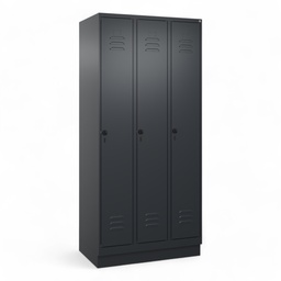 Garderobenspind C+P Classic PLUS (Neu, Schwarz, mit 3 Türen)