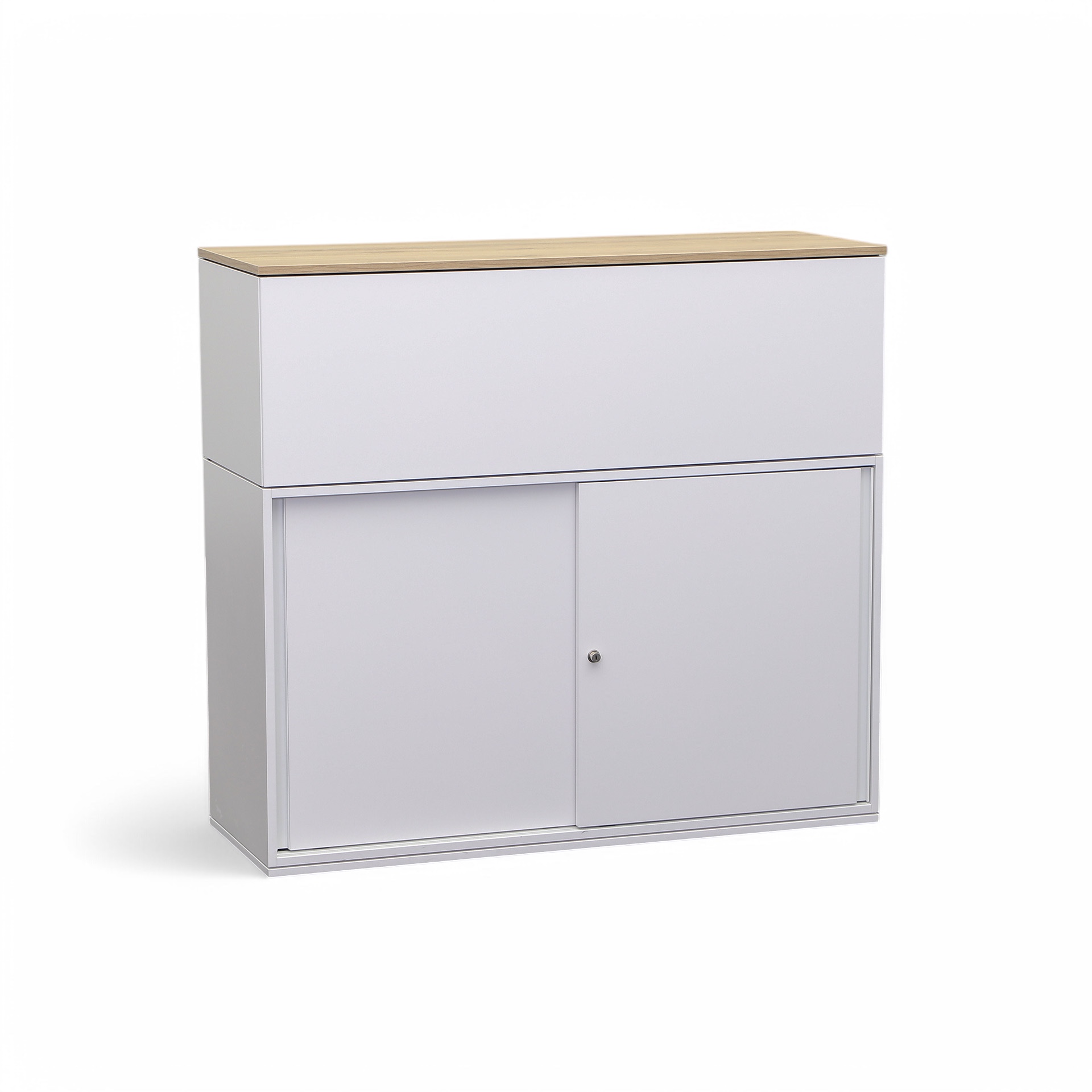 Schiebetürschrank mit Aufsatz (Normal Gebraucht, Mit Schlüssel)