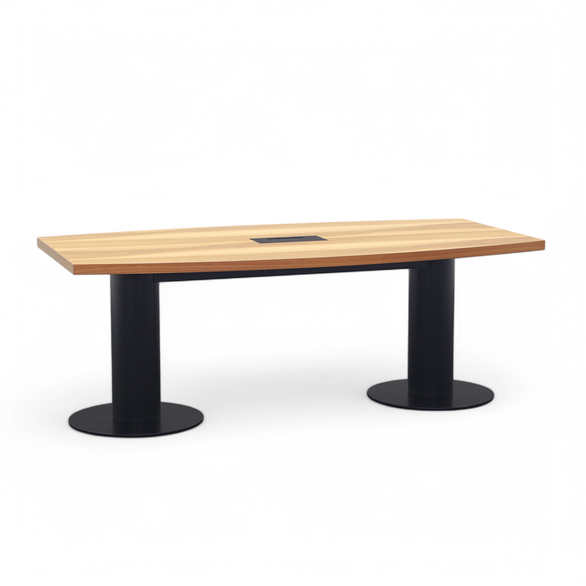 Boat-shaped conference table walnut (Normal used, 200x105)