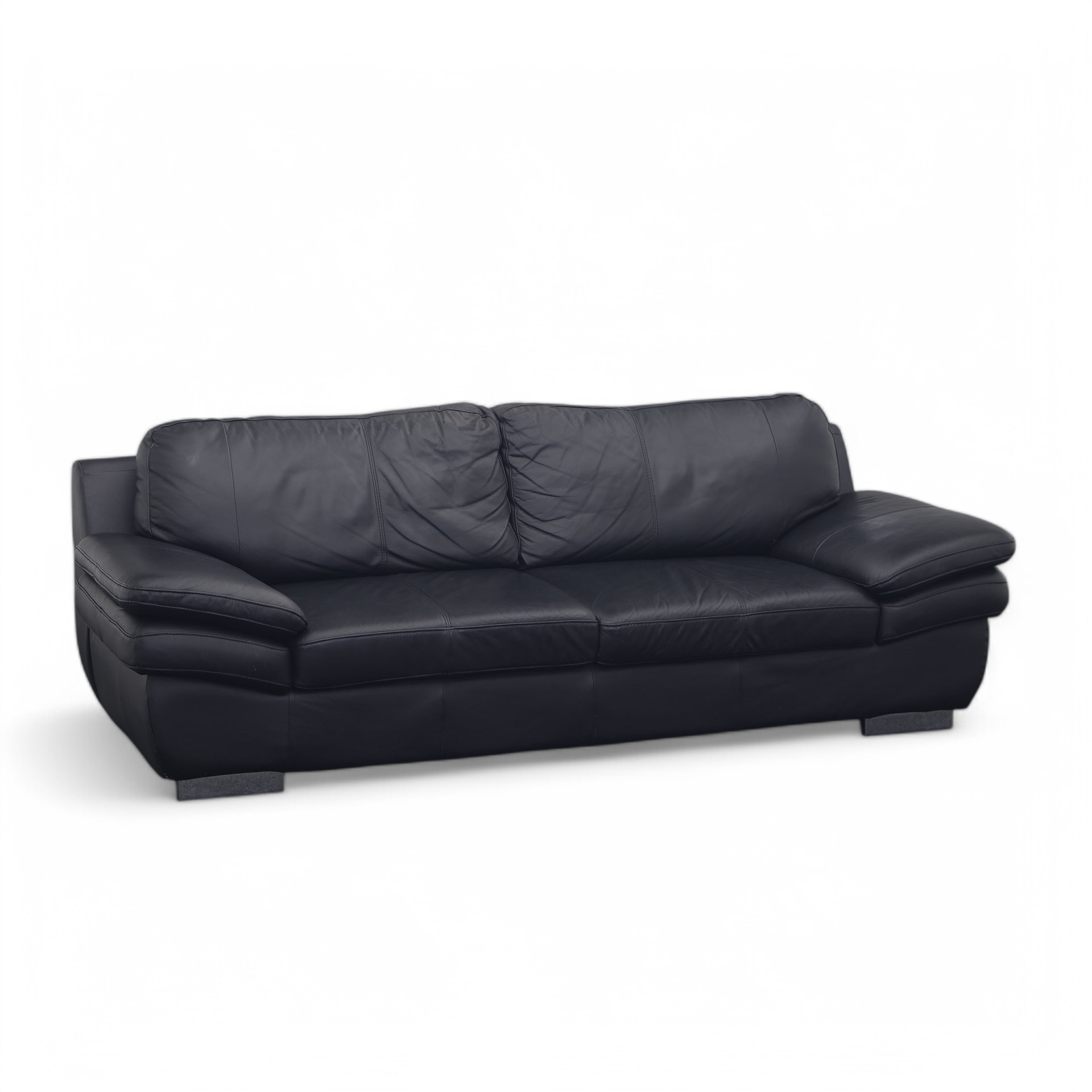 Echtleder Sofa Schwarz (Normal Gebraucht)