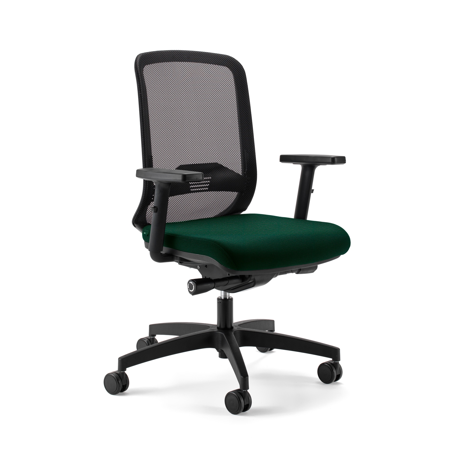 Chaise de bureau Milani Bali avec accoudoirs 2D, Vert foncé/Noir, Nouveau, Chaise ergonomique - idéale pour un travail flexible