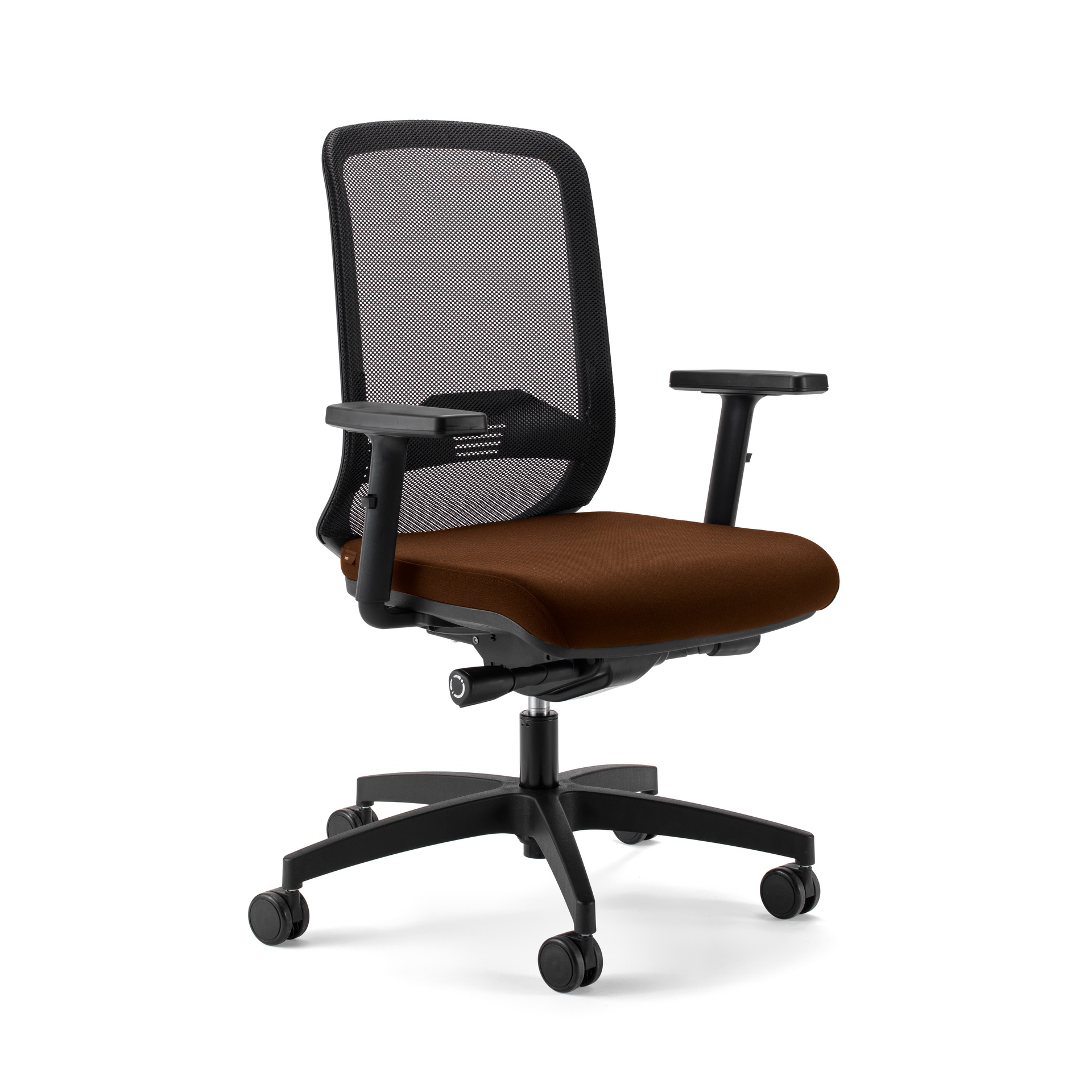 Chaise de bureau Milani Bali avec accoudoirs 2D, Marron/Noir, Nouveau, Chaise ergonomique - idéale pour un travail flexible