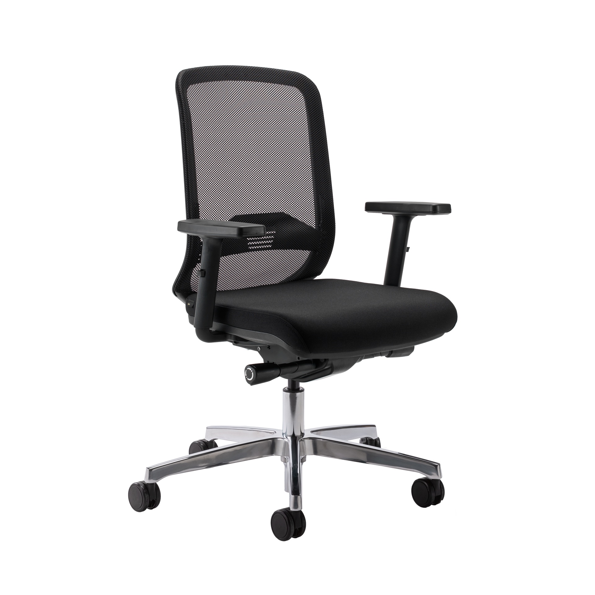 Image of Bürostuhl Milani Bali Mesh mit 2D Armlehnen, Schwarz/Verchromt, Neu, Ergonomischer Stuhl - ideal für flexibles Arbeiten