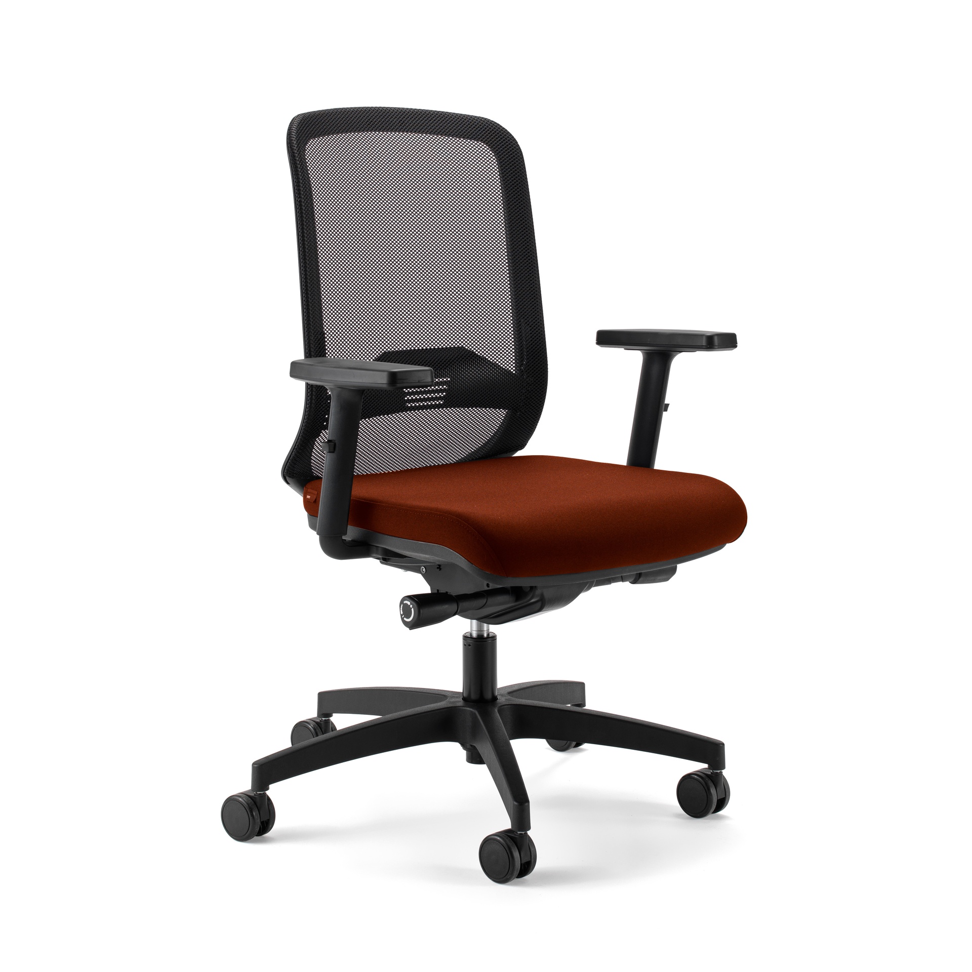 Chaise de bureau Milani Bali avec accoudoirs 2D, Orange foncé/Noir, Nouveau, Chaise ergonomique - idéale pour un travail flexible