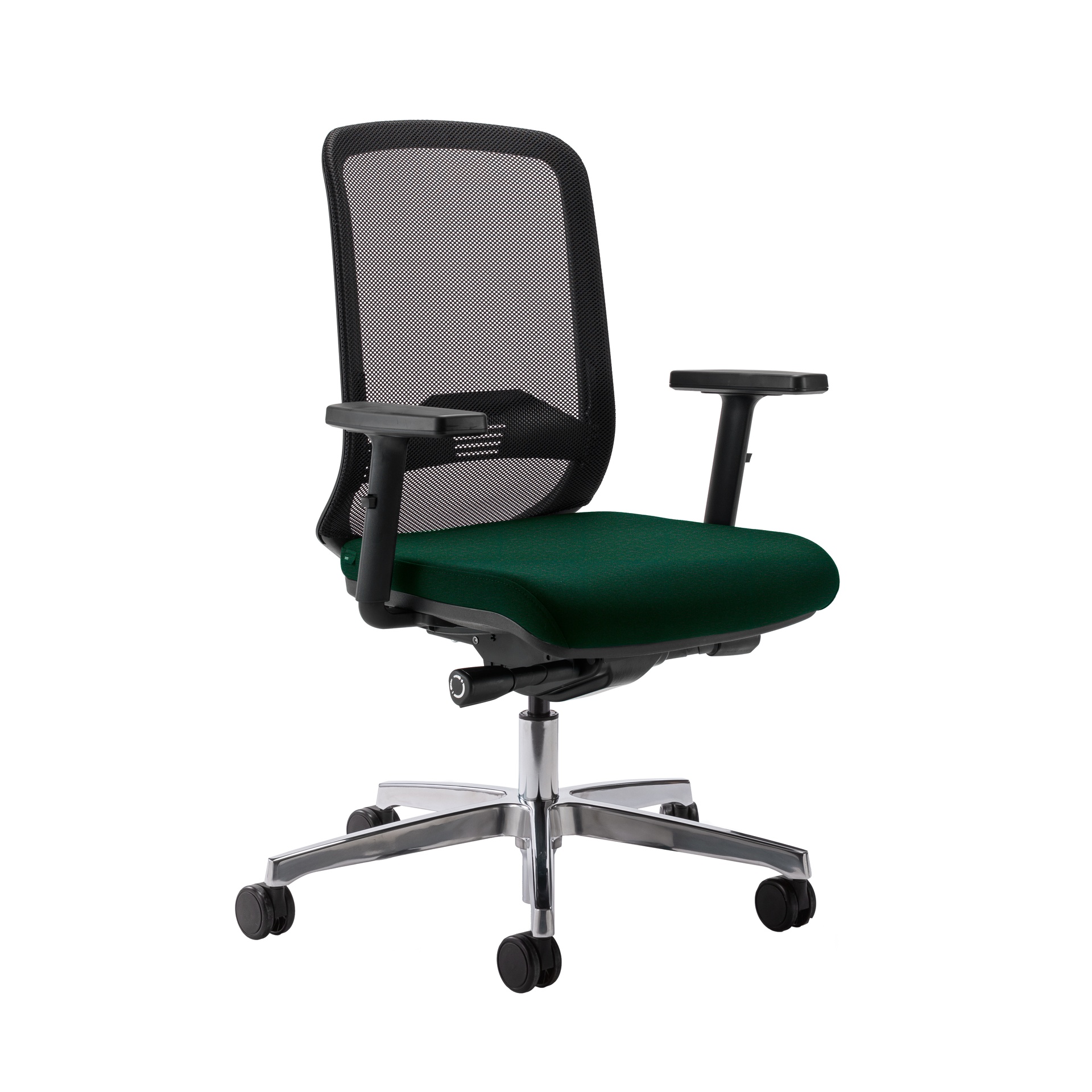 Image of Bürostuhl Milani Bali Mesh mit 2D Armlehnen, Dunkelgrün/Verchromt, Neu, Ergonomischer Stuhl - ideal für flexibles Arbeiten