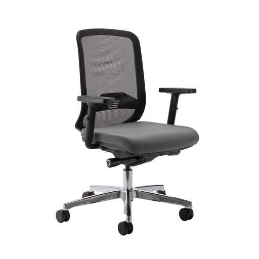 Bürostuhl Milani Bali Mesh (Dunkelgrau, Verchromt)