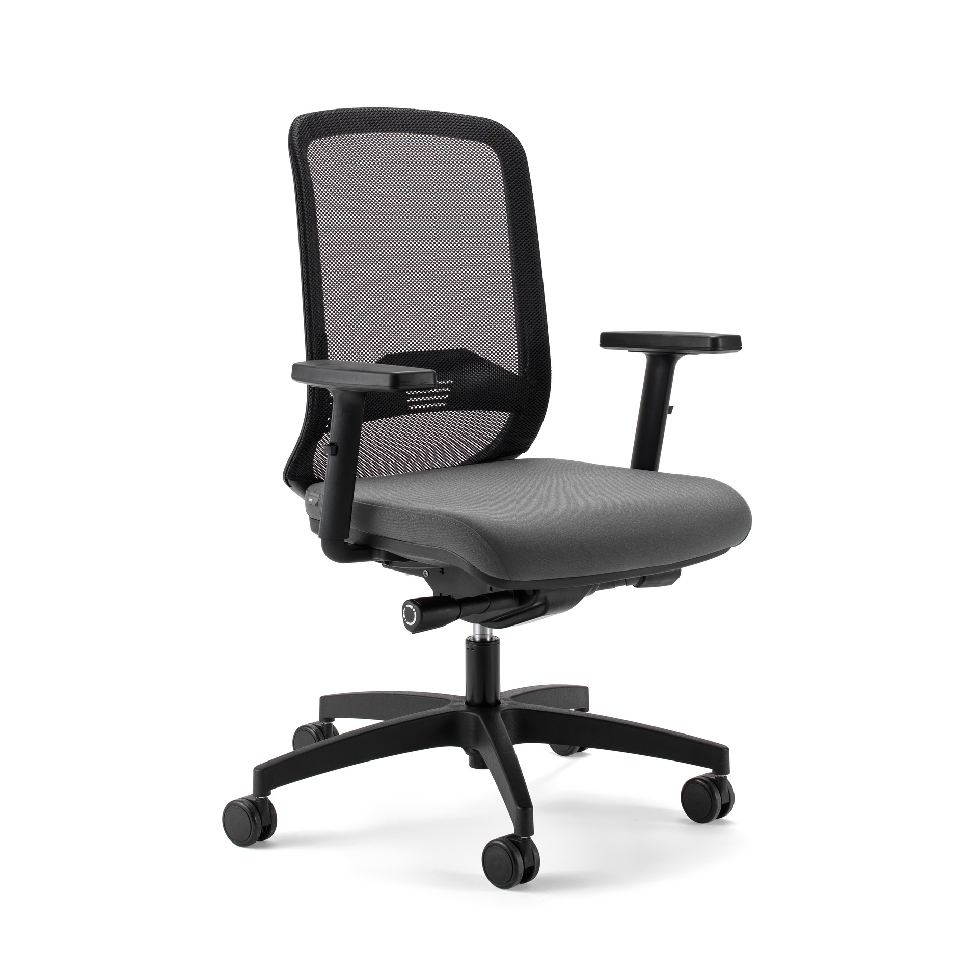 Chaise de bureau Milani Bali avec accoudoirs 2D, Gris foncé/Noir, Nouveau, Chaise ergonomique - idéale pour un travail flexible