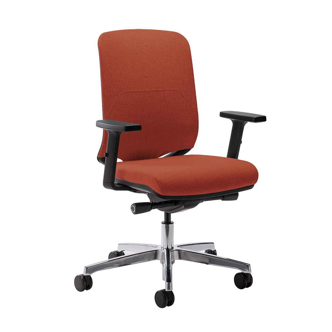 Image of Bürostuhl Milani Bali mit 2D Armlehnen, Dunkelorange/Verchromt, Neu, Ergonomischer Stuhl - ideal für flexibles Arbeiten