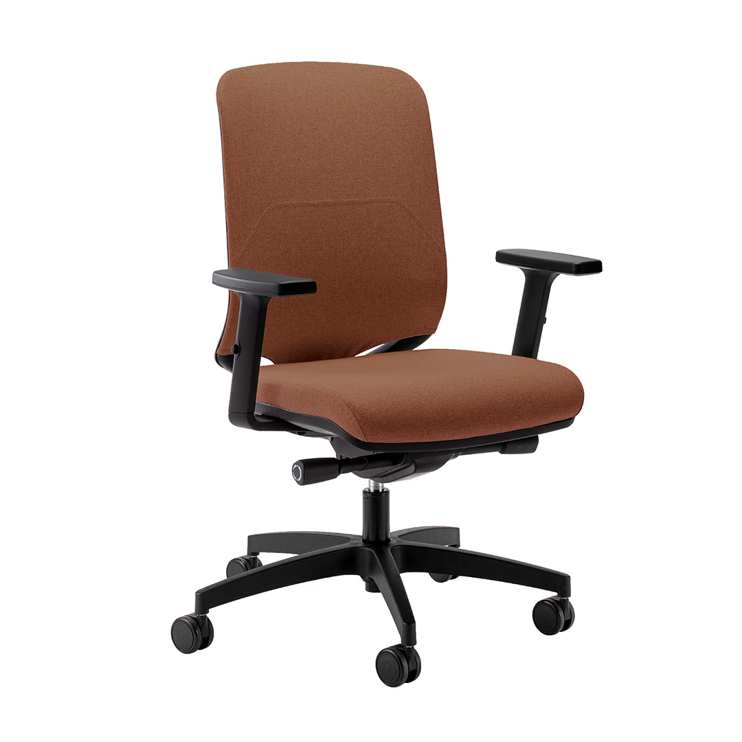 Image of Bürostuhl Milani Bali mit 2D Armlehnen, Braun/Schwarz, Neu, Ergonomischer Stuhl - ideal für flexibles Arbeiten